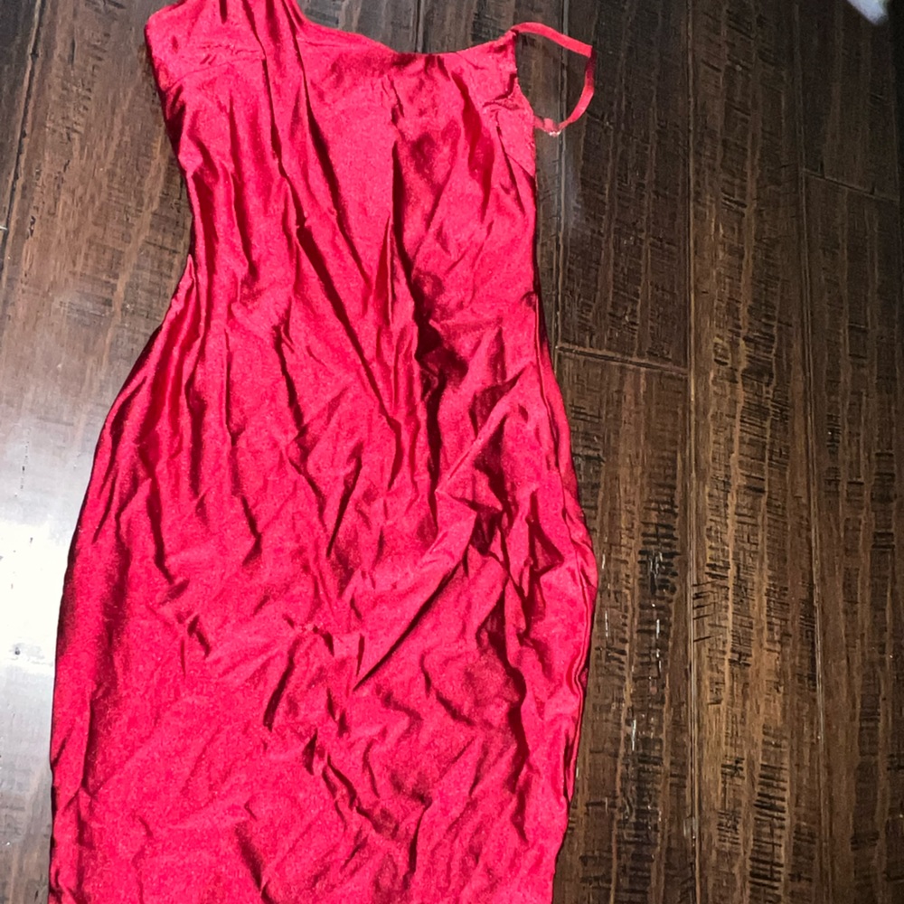 Red silk dress